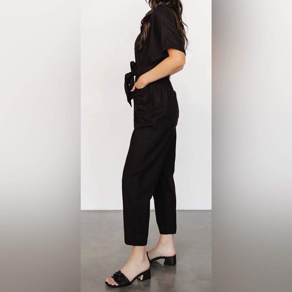 Baltic Born Dallas Button Up Jumpsuit  Black Large EUC - Picture 4 of 9